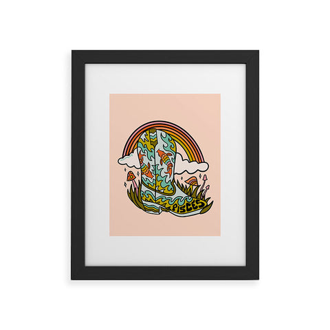 Doodle By Meg Pisces Cowboy Boot Framed Art Print