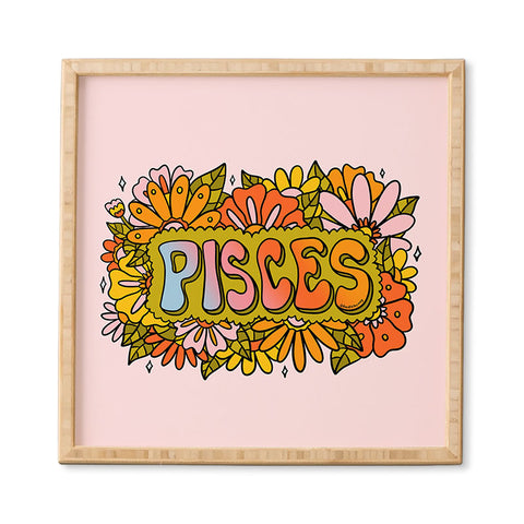 Doodle By Meg Pisces Flowers Framed Wall Art