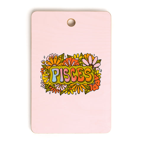 Doodle By Meg Pisces Flowers Cutting Board Rectangle