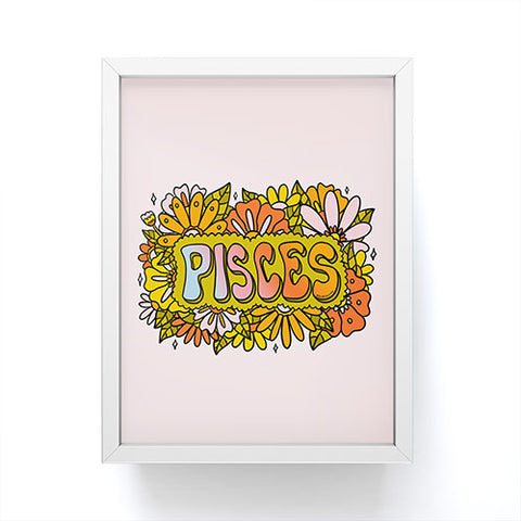 Doodle By Meg Pisces Flowers Framed Mini Art Print