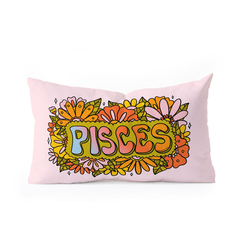 Doodle By Meg Pisces Flowers Oblong Throw Pillow