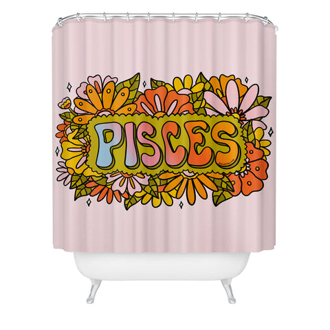 Doodle By Meg Pisces Flowers Shower Curtain