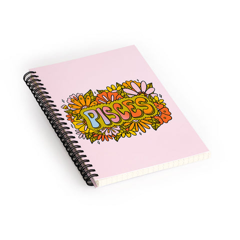 Doodle By Meg Pisces Flowers Spiral Notebook