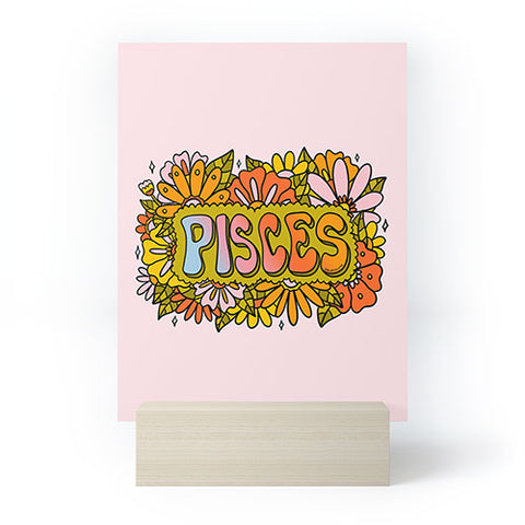 Doodle By Meg Pisces Flowers Mini Art Print
