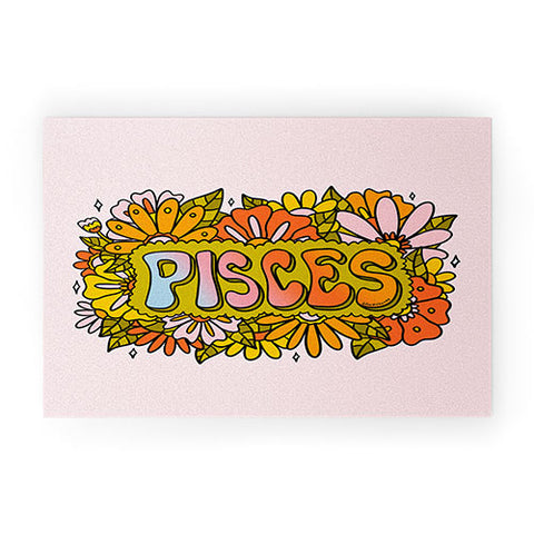 Doodle By Meg Pisces Flowers Welcome Mat