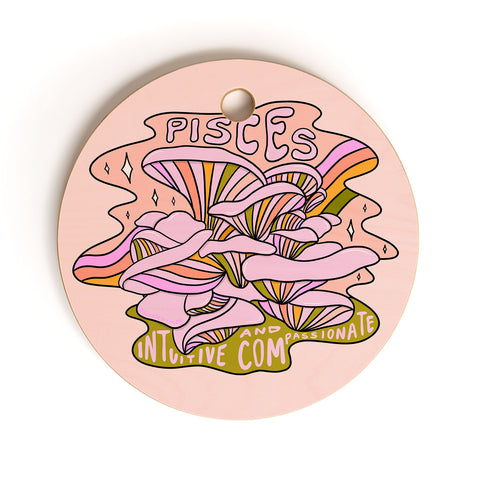 Doodle By Meg Pisces Mushroom Cutting Board Round