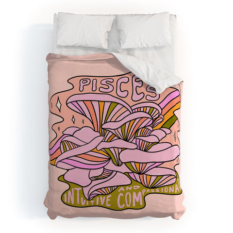 Doodle By Meg Pisces Mushroom Duvet Cover