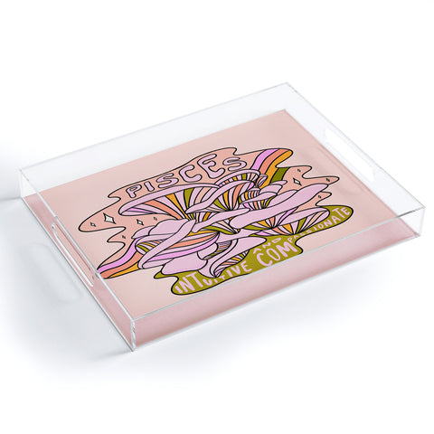 Doodle By Meg Pisces Mushroom Acrylic Tray