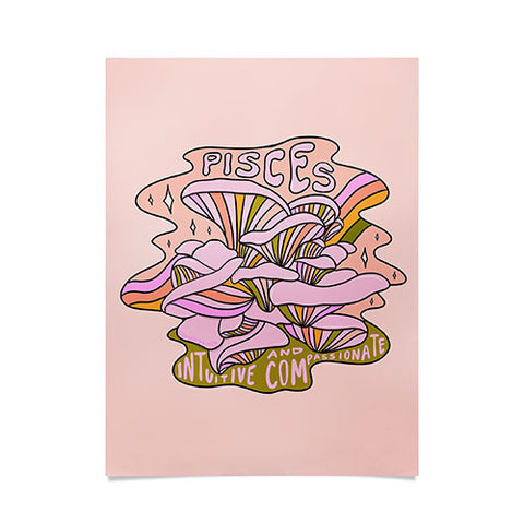 Doodle By Meg Pisces Mushroom Poster