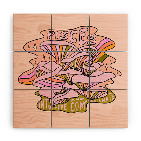 Doodle By Meg Pisces Mushroom Wood Wall Mural