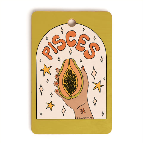 Doodle By Meg Pisces Papaya Cutting Board Rectangle