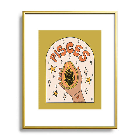 Doodle By Meg Pisces Papaya Metal Framed Art Print