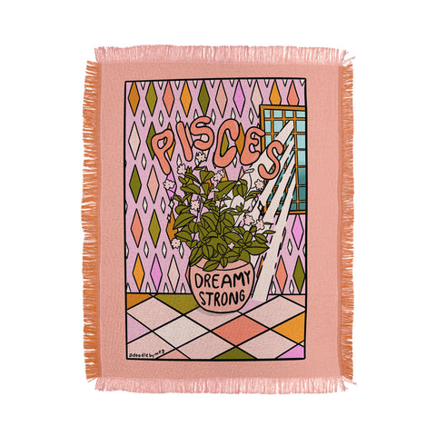 Doodle By Meg Pisces Plant Throw Blanket