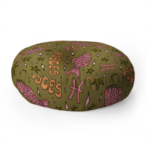 Doodle By Meg Pisces Print Floor Pillow Round