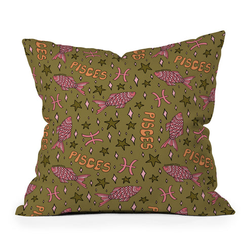 Doodle By Meg Pisces Print Throw Pillow