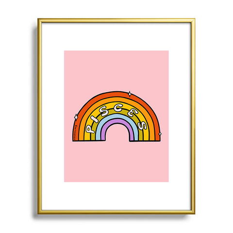 Doodle By Meg Pisces Rainbow Metal Framed Art Print