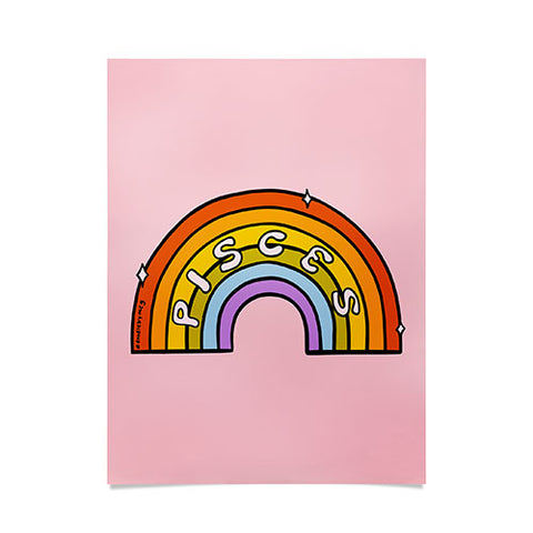Doodle By Meg Pisces Rainbow Poster