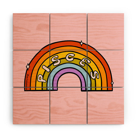 Doodle By Meg Pisces Rainbow Wood Wall Mural