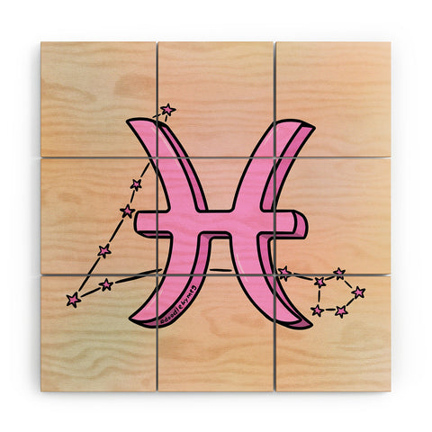 Doodle By Meg Pisces Symbol Wood Wall Mural
