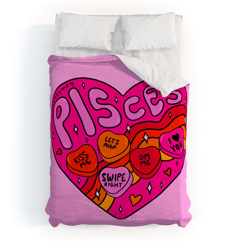 Doodle By Meg Pisces Valentine Duvet Cover
