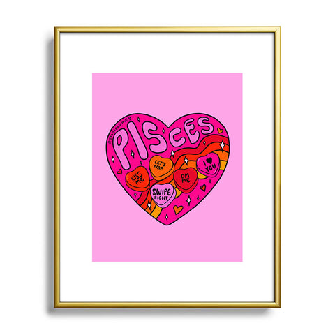 Doodle By Meg Pisces Valentine Metal Framed Art Print