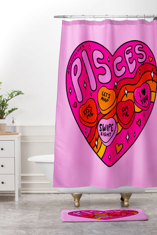 Doodle By Meg Pisces Valentine Shower Curtain And Mat