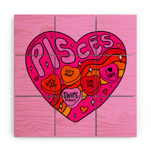 Doodle By Meg Pisces Valentine Wood Wall Mural
