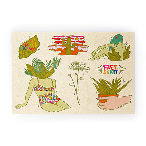 Doodle By Meg Plants Flash Sheet Welcome Mat