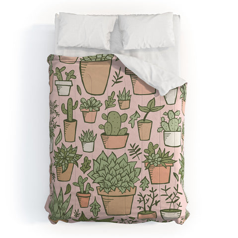 Doodle By Meg Potted Plants Print Comforter