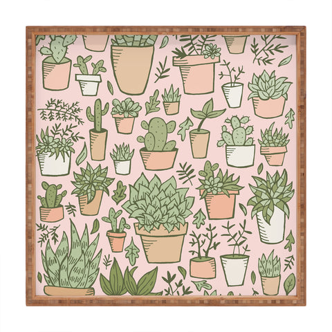 Doodle By Meg Potted Plants Print Square Tray