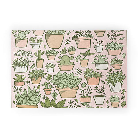 Doodle By Meg Potted Plants Print Welcome Mat