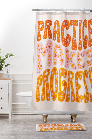 Doodle By Meg Practice Makes Progress Shower Curtain And Mat