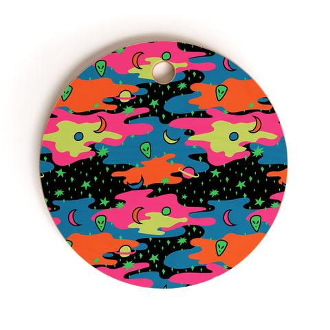 Doodle By Meg Psychedelic Space Cutting Board Round