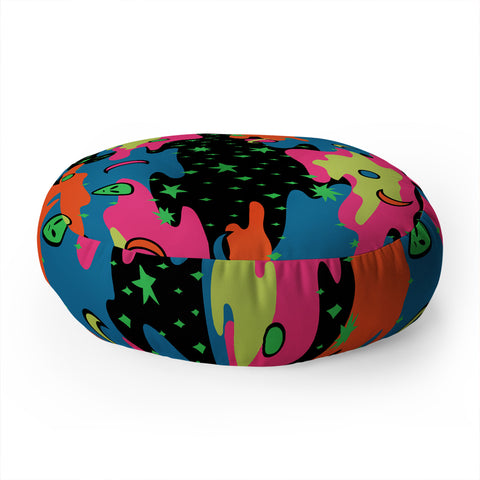 Doodle By Meg Psychedelic Space Floor Pillow Round