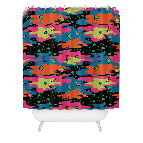 Doodle By Meg Psychedelic Space Shower Curtain