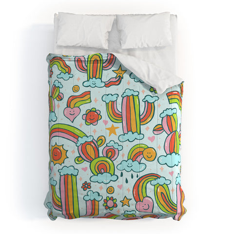 Doodle By Meg Rainbow Cacti Comforter