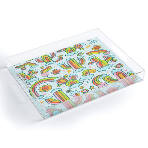 Doodle By Meg Rainbow Cacti Acrylic Tray