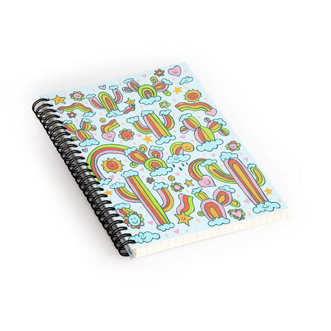 Doodle By Meg Rainbow Cacti Spiral Notebook