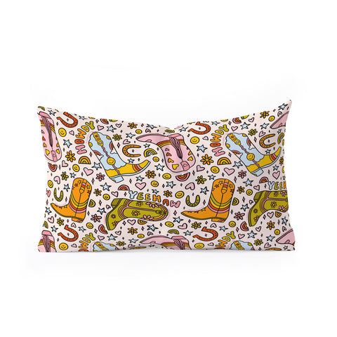 Doodle By Meg Rainbow Cowboy Boots Print Oblong Throw Pillow