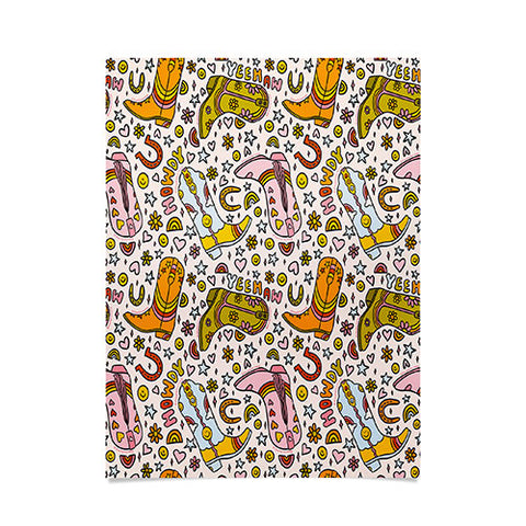 Doodle By Meg Rainbow Cowboy Boots Print Poster