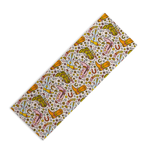 Doodle By Meg Rainbow Cowboy Boots Print Yoga Mat