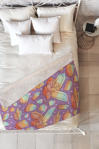 Doodle By Meg Rainbow Crystal Print Fleece Throw Blanket
