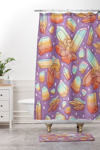 Doodle By Meg Rainbow Crystal Print Shower Curtain And Mat