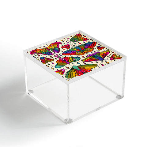 Doodle By Meg Rainbow Moth Print Acrylic Box