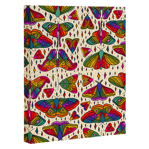 Doodle By Meg Rainbow Moth Print Art Canvas