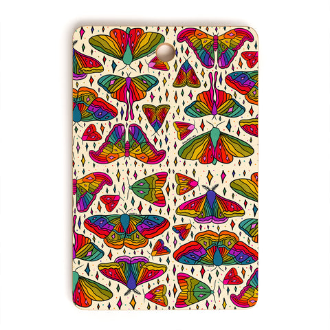 Doodle By Meg Rainbow Moth Print Cutting Board Rectangle