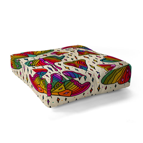 Doodle By Meg Rainbow Moth Print Floor Pillow Square