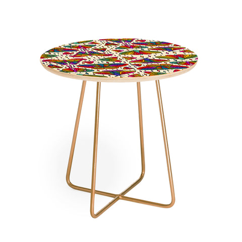 Doodle By Meg Rainbow Moth Print Round Side Table