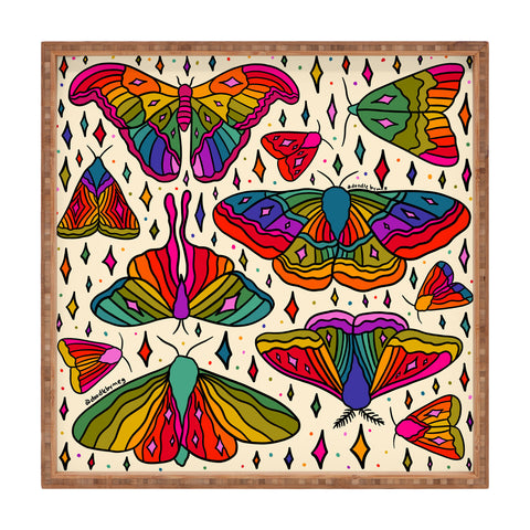 Doodle By Meg Rainbow Moth Print Square Tray