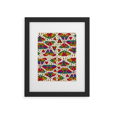 Doodle By Meg Rainbow Moth Print Framed Art Print